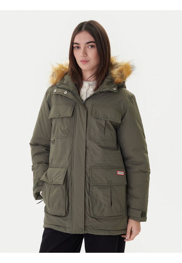 Hunter Parka Glyder HARW0014252 Zielony Regular Fit. Kolor: zielony. Materiał: syntetyk