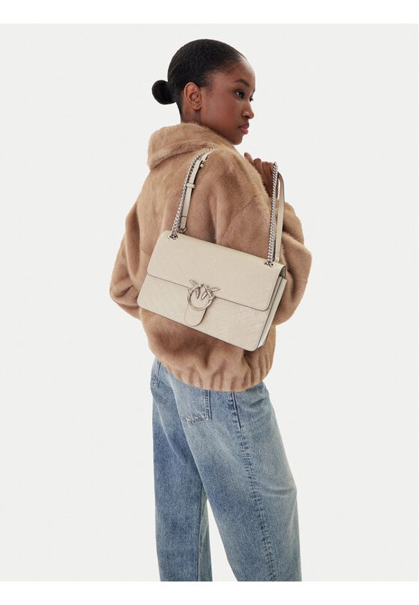 Pinko - PINKO Torebka Love One Light Classic AI 25-26 PLTT 106174 A2JC Beżowy. Kolor: beżowy. Materiał: skórzane