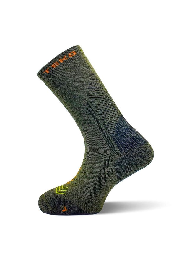 TEKO - Skarpety sportowe z wełną merino Teko ecoHIKE Discovery Light Half Cushion 2.0. Kolor: szary. Materiał: wełna