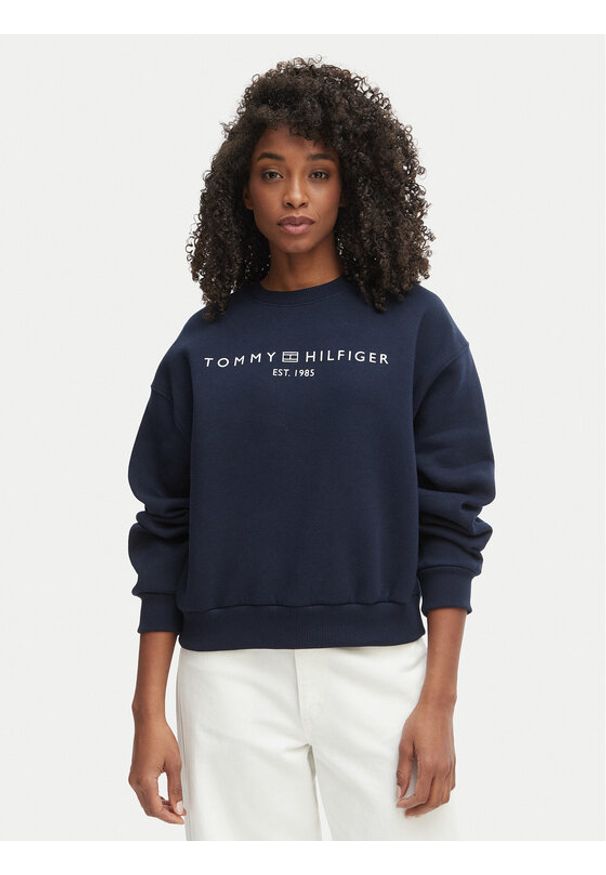 TOMMY HILFIGER - Tommy Hilfiger Bluza WW0WW47831 Granatowy Regular Fit. Kolor: niebieski. Materiał: syntetyk