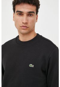 Lacoste bluza męska kolor czarny gładka SH9608-132. Kolor: czarny. Materiał: bawełna, poliester. Wzór: gładki #3