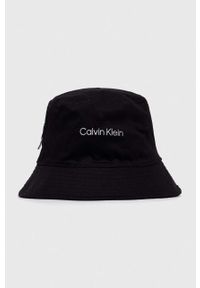 Calvin Klein kapelusz dwustronny bawełniany kolor czarny bawełniany. Kolor: czarny. Materiał: bawełna #3