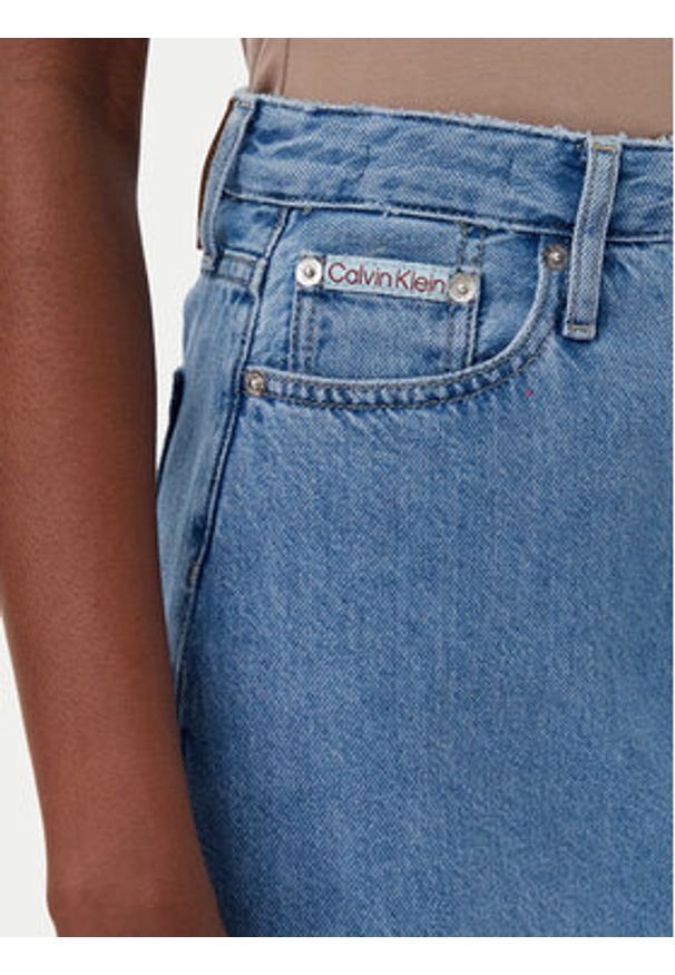 Calvin Klein Jeans Spódnica jeansowa J20J225192 Niebieski Regular Fit. Kolor: niebieski. Materiał: bawełna