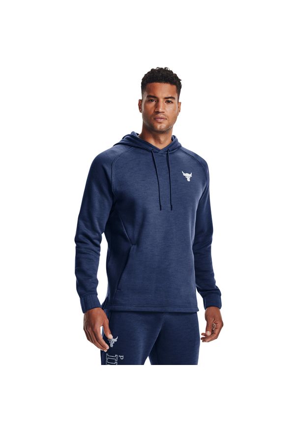 Bluza z kapturem Under Armour Ua Pjt Rock, Mężczyźni. Typ kołnierza: kaptur. Kolor: niebieski. Materiał: bawełna, materiał