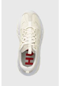 Hugo - HUGO sneakersy Xeno kolor beżowy 50504472. Nosek buta: okrągły. Zapięcie: sznurówki. Kolor: beżowy. Materiał: guma. Obcas: na platformie #3