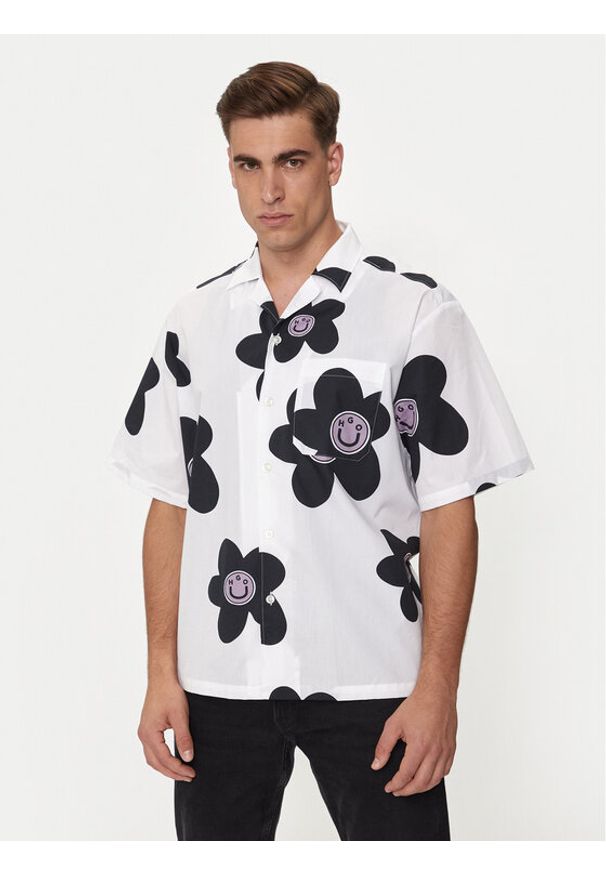 Hugo Koszula Eligino 50513855 Biały Oversize. Kolor: biały. Materiał: bawełna
