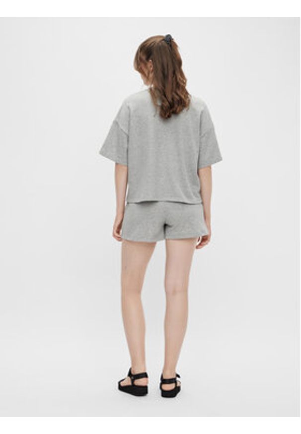 Pieces T-Shirt Chilli Summer 17118870 Szary Loose Fit. Kolor: szary. Materiał: syntetyk, bawełna