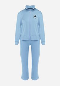 Born2be - Niebieski Komplet Dresowy z Bawełny z Zasuwaną Bluzą i Spodniami Tervil. Kolor: niebieski. Materiał: dresówka, bawełna