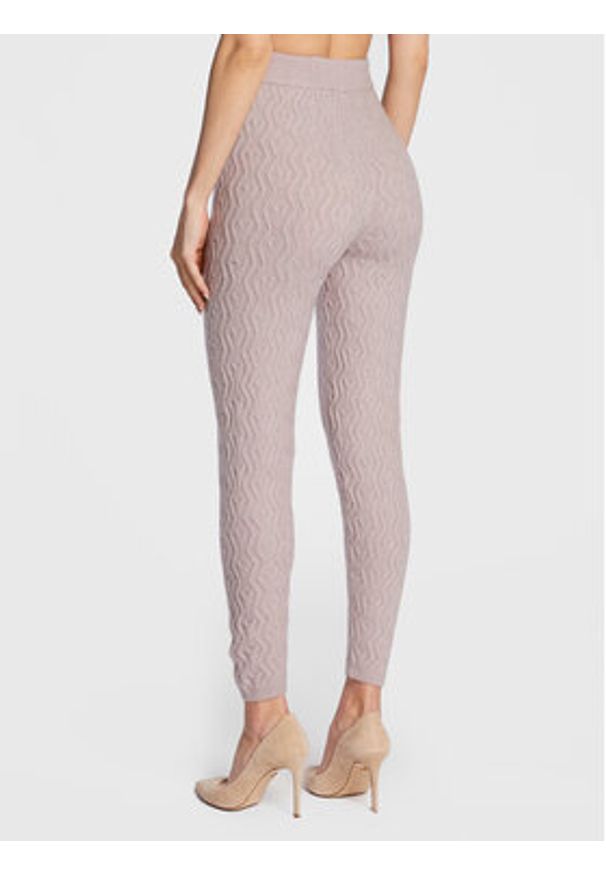 Guess Legginsy Cable Mix W2BB38 Z2QA0 Fioletowy Slim Fit. Kolor: fioletowy. Materiał: syntetyk