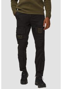 Aeronautica Militare - AERONAUTICA MILITARE Czarne męskie bawełniane bojówki, Rozmiar M. Okazja: na co dzień. Kolor: czarny. Materiał: bawełna. Styl: casual, sportowy #1