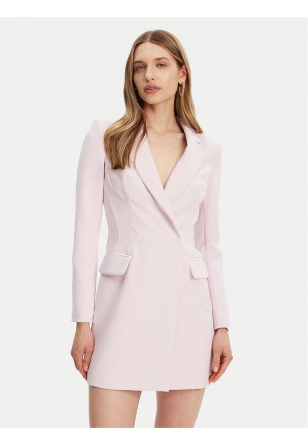 Elisabetta Franchi Sukienka koktajlowa AB-734-51E2-V600 Różowy Regular Fit. Kolor: różowy. Materiał: syntetyk. Styl: wizytowy