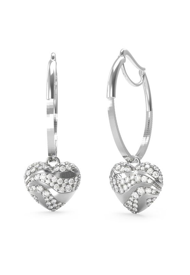Guess Kolczyki JUBE04 505JW Srebrny. Materiał: metalowe. Kolor: srebrny