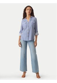 Vero Moda Koszula Bumpy 10275283 Niebieski Regular Fit. Kolor: niebieski. Materiał: wiskoza #5