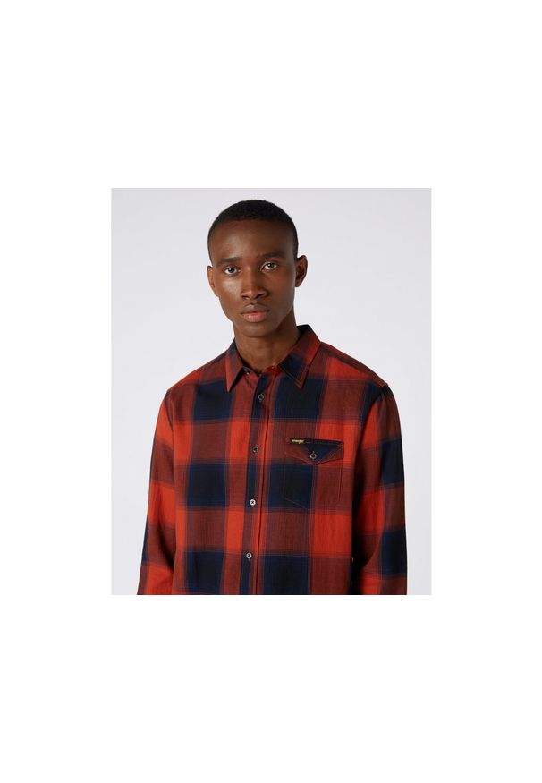 Wrangler - KOSZULA MĘSKA WRANGLER LS 1PKT FLAP SHIRT PICANTE BROWN W5A42LX9H 112130038