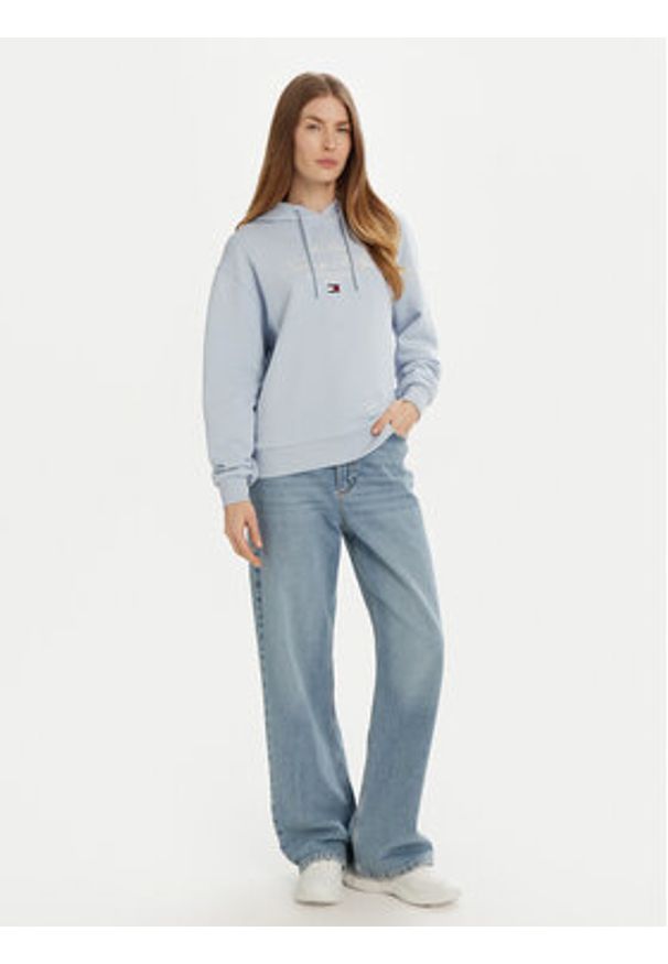TOMMY HILFIGER - Tommy Hilfiger Bluza Modern Script Graphic WW0WW43842 Błękitny Regular Fit. Kolor: niebieski. Materiał: bawełna