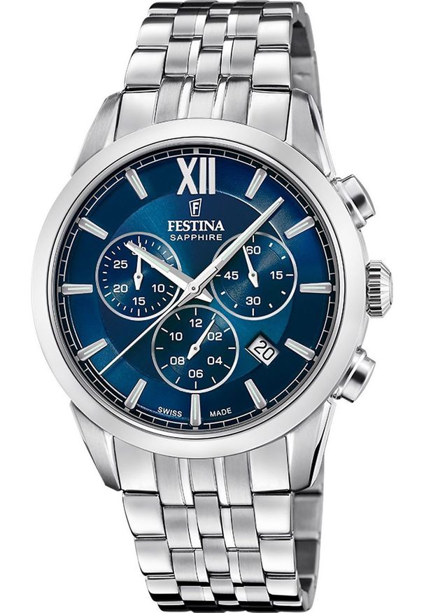 Zegarek Festina Zegarek męski Festina F20040-2 srebrny. Kolor: srebrny