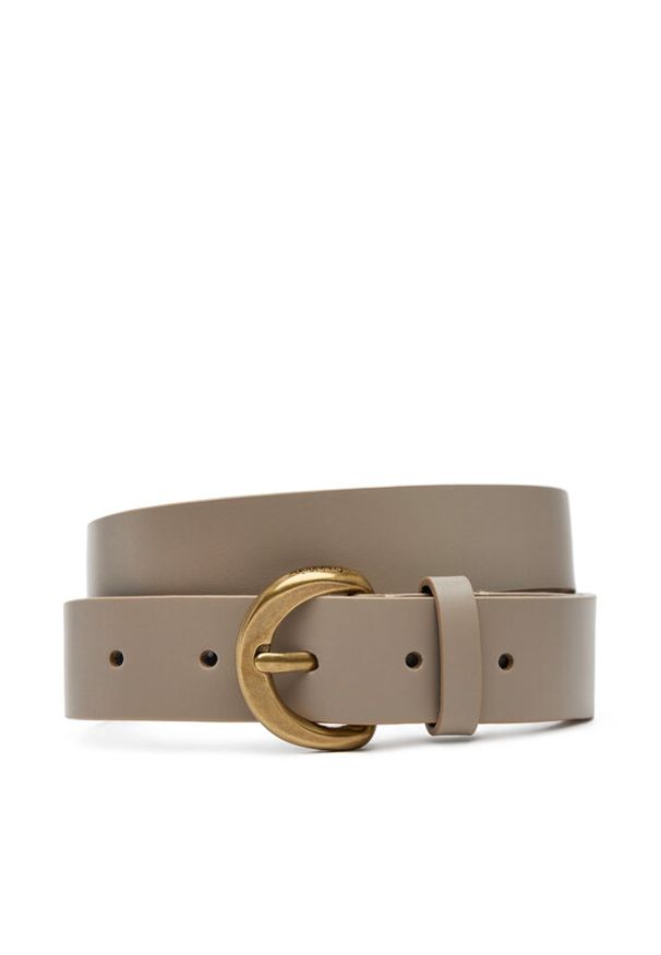 Calvin Klein Jeans Pasek Damski Casual Pin Buckle 30Mm LV04K7008G Beżowy. Kolor: beżowy. Materiał: skóra