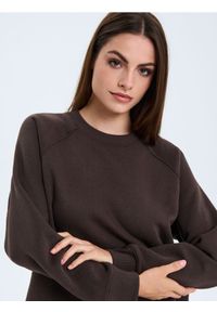 Sinsay - Bluza crewneck - brązowy. Kolor: brązowy