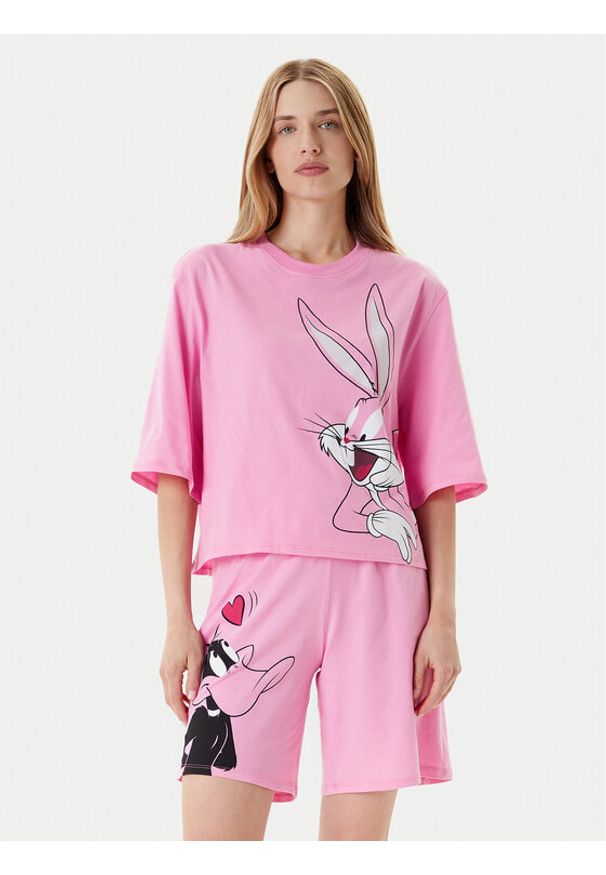 United Colors of Benetton - United Colors Of Benetton Piżama 30963P03W Różowy Regular Fit. Kolor: różowy. Materiał: bawełna