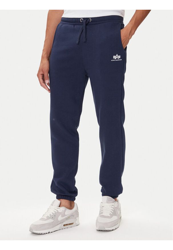Alpha Industries Spodnie dresowe 156370 Granatowy Regular Fit. Kolor: niebieski. Materiał: bawełna