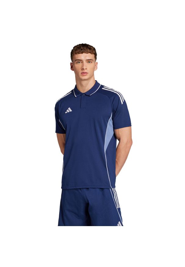 Adidas - Koszulka męska adidas Tiro 25 Competition Polo. Typ kołnierza: polo. Kolor: biały, wielokolorowy, niebieski. Styl: sportowy