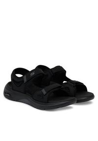 skechers - Skechers Sandały Go Walk Arch Fit 2.0 229309/BBK Czarny. Kolor: czarny. Materiał: skóra #3