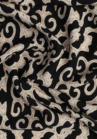 Renee - Czarno-Beżowa Rozkloszowana Sukienka z Bawełny na Cienkich Ramiączkach Nellmaira. Okazja: na imprezę. Kolor: czarny. Materiał: bawełna. Długość rękawa: na ramiączkach. Sezon: lato #6