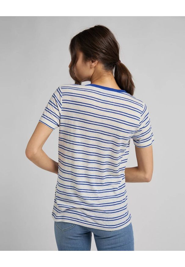 Lee - DAMSKI T-SHIRT LEE V NECK TEE ECRU L41JPCNQ 112109027