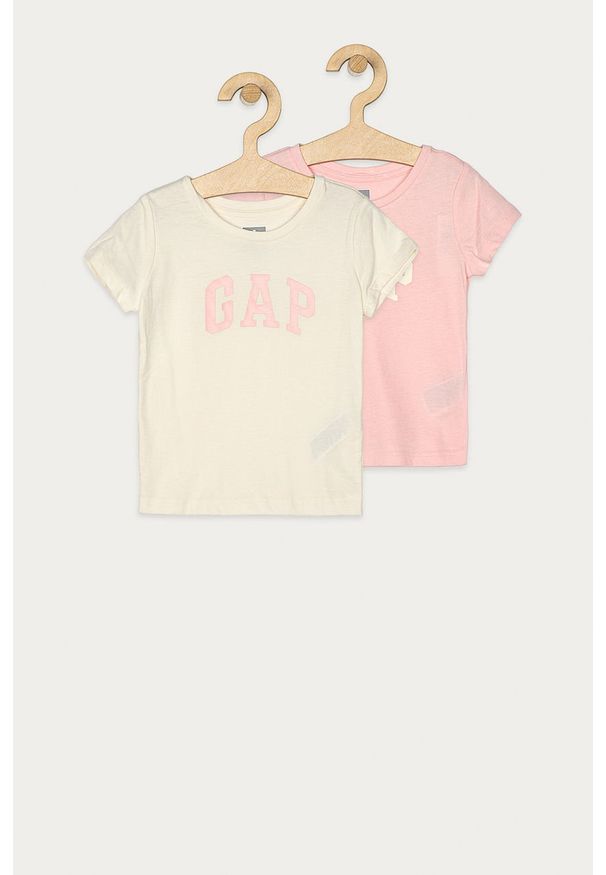 GAP - T-shirt dziecięcy 74-104 cm. Okazja: na co dzień. Kolor: różowy. Materiał: dzianina. Wzór: aplikacja. Styl: casual