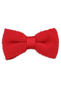 Czerwona Mucha Typu Knit - Alties. Kolor: czerwony. Materiał: tkanina, dziergany. Styl: elegancki, sportowy