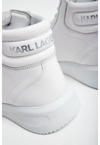 Karl Lagerfeld - Sneakersy skórzane KARL LAGERFELD. Wysokość cholewki: za kostkę. Zapięcie: zamek. Materiał: skóra. Szerokość cholewki: normalna. Wzór: nadruk #4