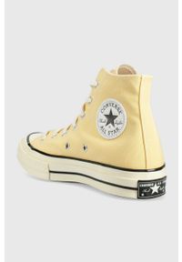 Converse trampki Chuck 70 HI kolor żółty A02757C A02757C-LIGHT.ORN. Nosek buta: okrągły. Zapięcie: sznurówki. Kolor: żółty. Materiał: guma #5