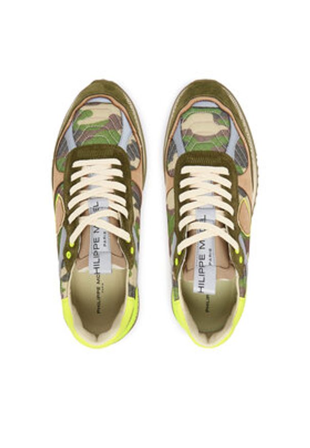 Philippe Model Sneakersy A012050 OYLU CR01 Khaki. Kolor: brązowy. Materiał: zamsz, skóra