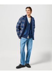 Wrangler - WRANGLER MĘSKI SWETER CARDIGAN BLUE 112357288