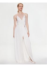 Elisabetta Franchi Sukienka wieczorowa AB-430-32E2-V700 Biały Regular Fit. Kolor: biały. Styl: wizytowy