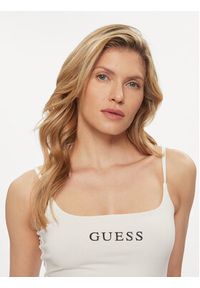 Guess Top Rory V4GP21 J1314 Beżowy Slim Fit. Kolor: beżowy. Materiał: bawełna