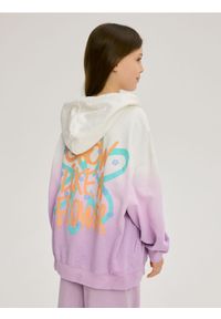 Reserved - Rozpinana bluza z nadrukiem - lawendowy. Kolor: fioletowy. Materiał: bawełna. Wzór: nadruk #1
