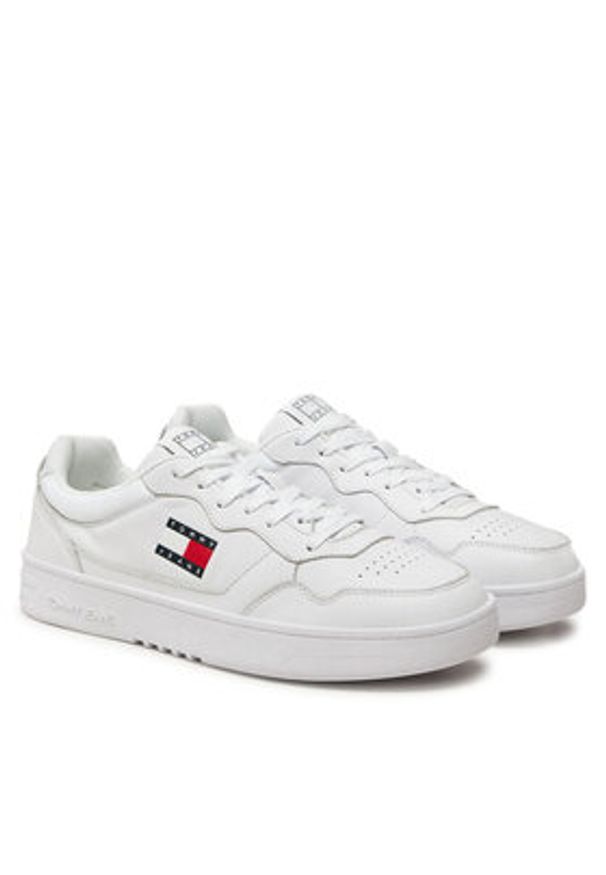 Tommy Jeans Sneakersy Tjm Cupsole Leather Ess EM0EM01443 Biały. Kolor: biały. Materiał: skóra