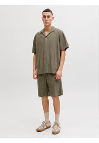 Jack & Jones Komplet koszula i szorty materiałowe Tyson 12297649 Zielony Relaxed Fit. Kolor: zielony. Materiał: bawełna #4