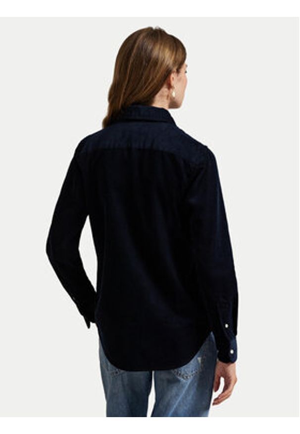Polo Ralph Lauren Koszula 211971526003 Granatowy Slim Fit. Typ kołnierza: polo. Kolor: niebieski. Materiał: bawełna, sztruks