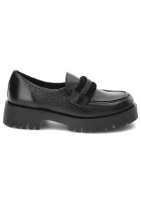 Czarne Półbuty Lemar Eleganckie Skórzane Buty. Kolor: czarny. Materiał: skóra. Szerokość cholewki: normalna. Styl: elegancki #4