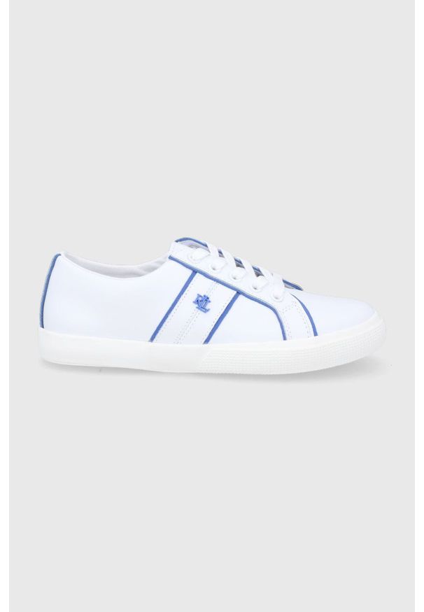 Lauren Ralph Lauren buty skórzane JANSON2 802852189002.100 kolor biały. Nosek buta: okrągły. Zapięcie: sznurówki. Kolor: biały. Materiał: skóra
