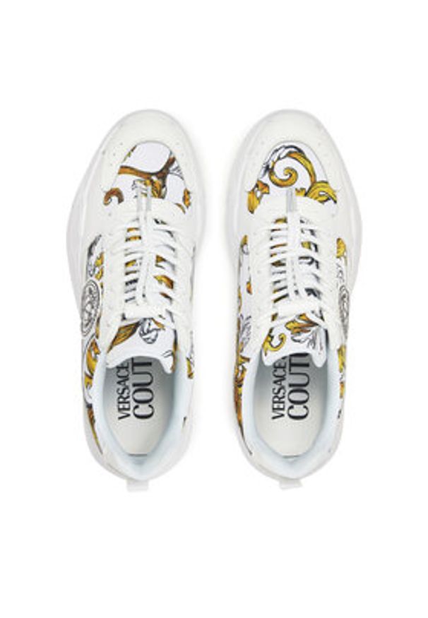 Versace Jeans Couture Sneakersy 78VA3SC7 Biały. Kolor: biały. Materiał: skóra