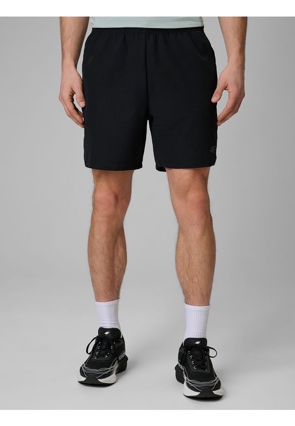 4f - 4F Spodenki treningowe szybkoschnące męskie - czarne XL. Kolor: czarny. Materiał: tkanina, włókno, skóra. Sport: fitness