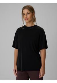 4f - 4F T-shirt loose z modalem damski - czarny M. Okazja: na co dzień. Kolor: czarny. Styl: casual #1