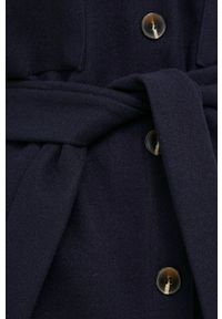 Answear Lab Płaszcz z wełną kolor granatowy przejściowy oversize. Kolor: niebieski. Materiał: wełna. Wzór: gładki. Styl: wakacyjny #6