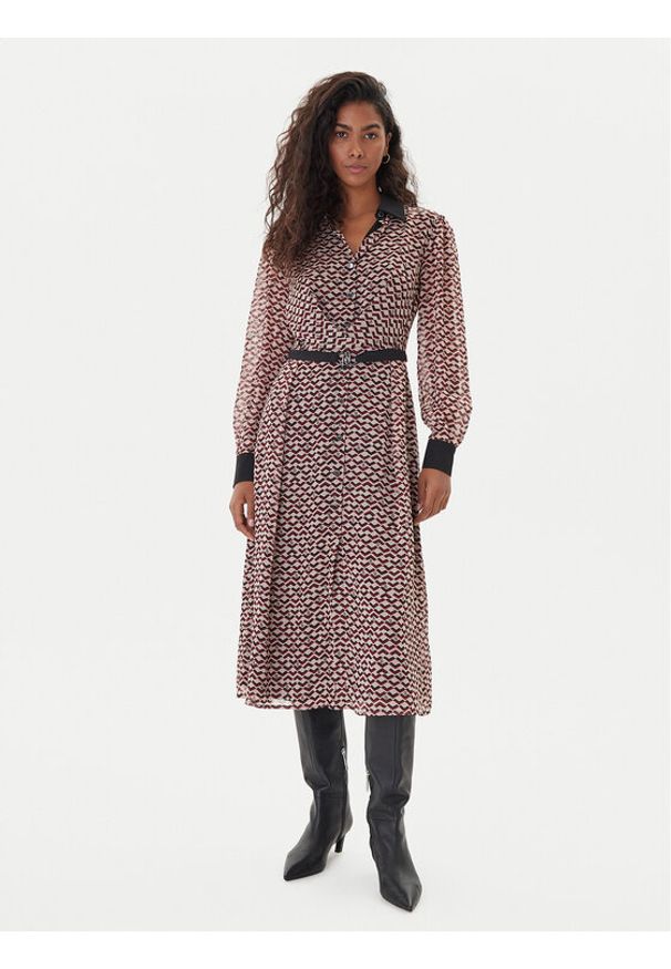 Liu Jo Sukienka codzienna MF5066 TS116 Beżowy Regular Fit. Okazja: na co dzień. Kolor: beżowy. Materiał: syntetyk. Typ sukienki: proste. Styl: casual