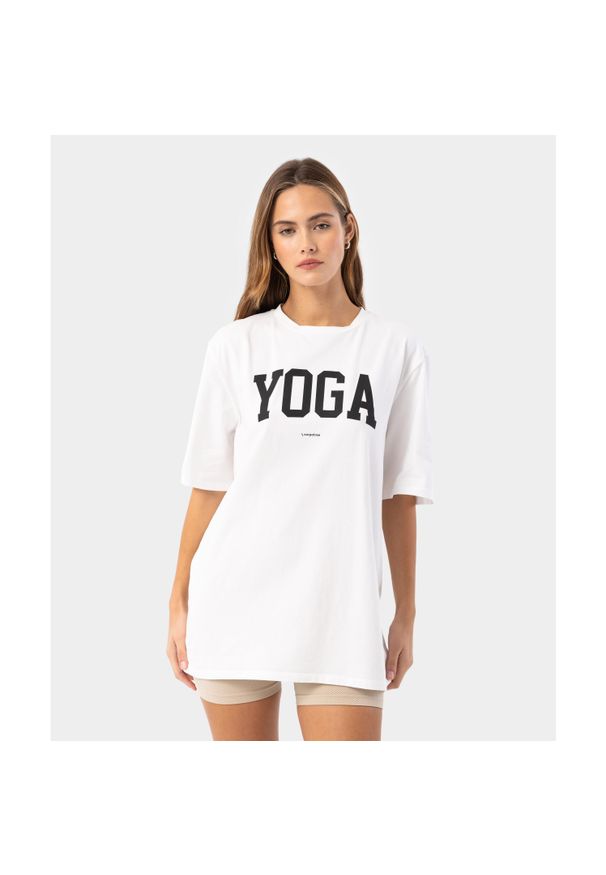 Koszulka Carpatree boyfriend Yoga biała. Kolor: biały. Materiał: skóra, bawełna. Sport: fitness