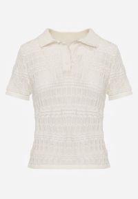 Renee - Beżowa Wiskozowa Bluzka z Szydełkowym Wzorem Kołnierzykiem i Guzikami Lasthythia. Okazja: na co dzień. Kolor: beżowy. Materiał: wiskoza. Styl: casual #8