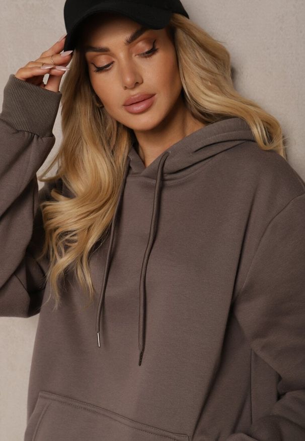 Renee - Szara Bluza Kangurka z Kapturem i Szeroką Kieszenią Vaminita. Okazja: na co dzień. Typ kołnierza: kaptur. Kolor: szary. Styl: sportowy, wizytowy, casual, rockowy